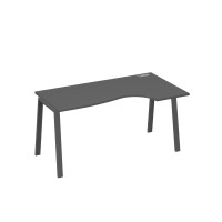 Стол эргономичный правый "Классика" на металлокаркасе TRE антрацит премиум / металлокаркас антрацит А4 А3 046 АР