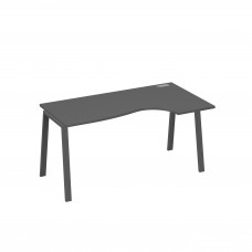 Стол эргономичный правый "Классика" на металлокаркасе TRE антрацит премиум / металлокаркас антрацит А4 А3 046 АР