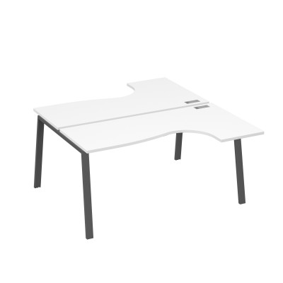 Рабочая станция на опорах TRE (2х160) столы Классика белый премиум / металлокаркас антрацит А4 А3 182 БП