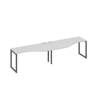 Cтанция QUATTRO столы (2х160) Техно эргономичные серый / металлокаркас антрацит А4 А4 055-2 СЕ