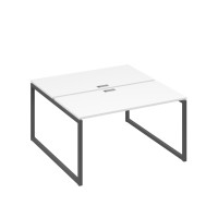 Рабочая станция 2х140 на опорах QUATTRO белый премиум / металлокаркас антрацит А4 А4 174 БП