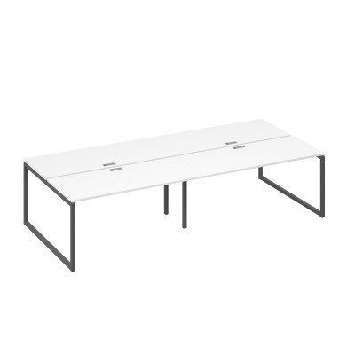 Рабочая станция на металлокаркасе QUATTRO (4х160) белый премиум / металлокаркас антрацит А4 А4 175-2 БП