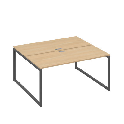 Рабочая станция (2х160) с опорами QUATTRO натуральный дуб / металлокаркас антрацит А4 А4 175 НД