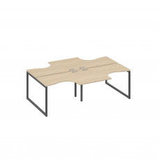 Рабочая станция (4х120) опоры QUATTRO столы Классика дуб скандинавский / металлокаркас антрацит А4 А4 180-2 ДК