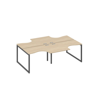 Рабочая станция (4х120) опоры QUATTRO столы Классика дуб скандинавский / металлокаркас антрацит А4 А4 180-2 ДК