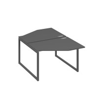 Станция каркас QUATTRO столы (2х120) эргономичные Техно антрацит премиум / металлокаркас антрацит А4 А4 186 АР