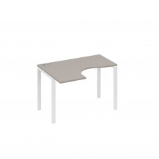 Стол левый эргономичный "Классика" на металлокаркасе UNO мокко премиум / металлокаркас белый А4 Б1 031 МП