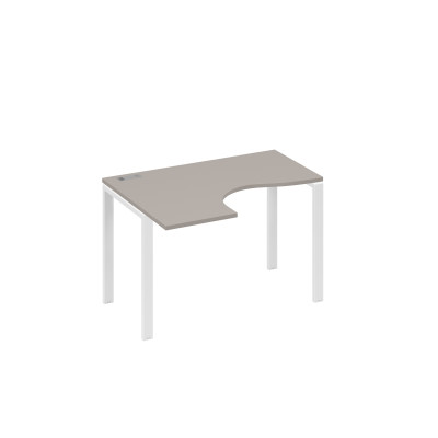 Стол левый эргономичный "Классика" на металлокаркасе UNO мокко премиум / металлокаркас белый А4 Б1 031 МП