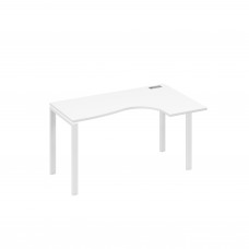 Стол правый "Классика" эргономичный на металлокаркасе UNO белый премиум / металлокаркас белый А4 Б1 034 БП