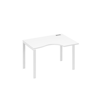 Стол эргономичный правый "Классика" на металлокаркасе UNO белый премиум / металлокаркас белый А4 Б1 042 БП