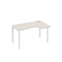 Стол металлокаркас UNO эргономичный правый "Классика" дуб / металлокаркас белый А4 Б1 044 ДШ