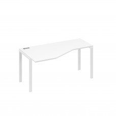 Стол левый "Техно" эргономичный на металлокаркасе UNO белый премиум / металлокаркас белый А4 Б1 055 БП