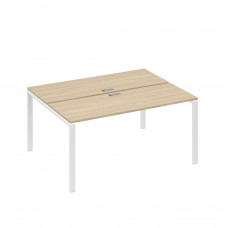 Станция (2х160) рабочая с опорами UNO дуб скандинавский / металлокаркас белый А4 Б1 172 ДК