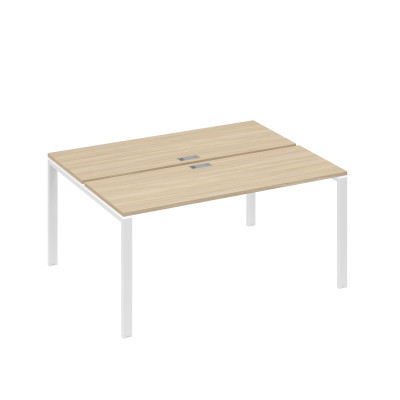 Станция (2х160) рабочая с опорами UNO дуб скандинавский / металлокаркас белый А4 Б1 172 ДК