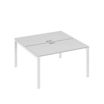 Рабочая станция на металлокаркасе UNO (2х140) серый / металлокаркас белый А4 Б1 174 СЕ