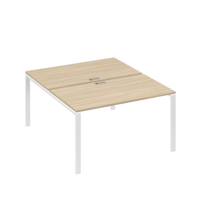 Станция рабочая на металлокаркасе UNO 2х140 дуб скандинавский / металлокаркас белый А4 Б1 177 ДК
