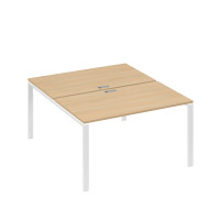 Станция рабочая на металлокаркасе UNO 2х140 натуральный дуб / металлокаркас белый А4 Б1 177 НД