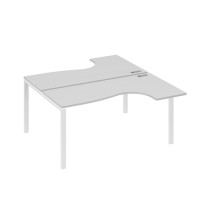 Рабочая станция UNO (2х160) со столами эргономичными серый / металлокаркас белый А4 Б1 182 СЕ