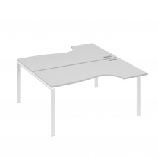 Станция на каркасе UNO (2х160) столы Классика серый / металлокаркас белый А4 Б1 185 СЕ