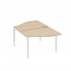 Рабочая станция опоры UNO со столами Техно (2х120) дуб скандинавский / металлокаркас белый А4 Б1 186 ДК