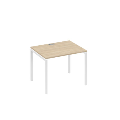 Стол письменный на металлокаркасе DUE дуб скандинавский / металлокаркас белый А4 Б2 022 ДК