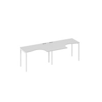 Рабочая станция столы Классика каркас DUE (2х120) серый / металлокаркас белый А4 Б2 031-2 СЕ