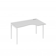 Стол на металлокаркасе DUE "Классика" эргономичный правый серый / металлокаркас белый А4 Б2 044 СЕ