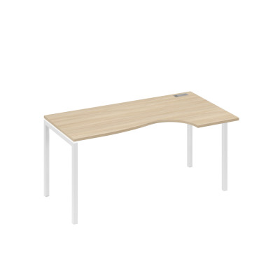 Стол эргономичный правый "Классика" на металлокаркасе DUE дуб скандинавский / металлокаркас белый А4 Б2 046 ДК