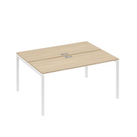 Рабочая станция 2х160 на опорах DUE дуб скандинавский / металлокаркас белый А4 Б2 172 ДК
