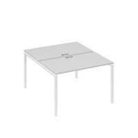 Рабочая станция на металлокаркасе DUE (2х120) серый / металлокаркас белый А4 Б2 173 СЕ