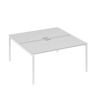 Рабочая станция (2х160) с металлокаркасом DUE серый / металлокаркас белый А4 Б2 178 СЕ