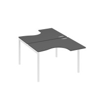 Рабочая станция столы Классика (2х120) каркас DUE антрацит премиум / металлокаркас белый А4 Б2 180 АР