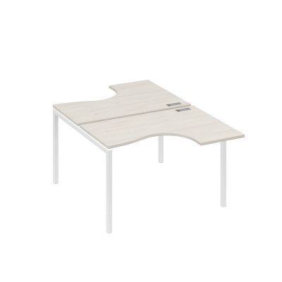 Рабочая станция столы Классика (2х120) каркас DUE дуб / металлокаркас белый А4 Б2 180 ДШ