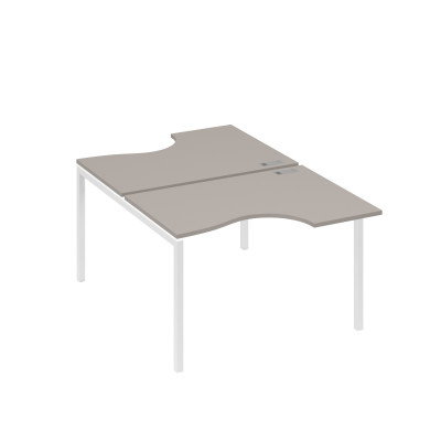 Рабочая станция каркас DUE столы (2х120) Классика мокко премиум / металлокаркас белый А4 Б2 183 МП