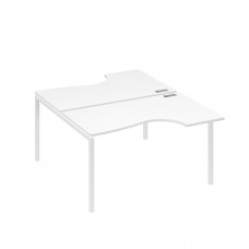 Рабочая станция металлокаркас DUE со столами (2х140) Классика белый премиум / металлокаркас белый А4 Б2 184 БП