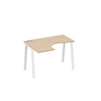 Стол левый "Классика" эргономичный металлокаркас TRE дуб скандинавский / металлокаркас белый А4 Б3 031 ДК