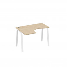 Стол левый "Классика" эргономичный металлокаркас TRE дуб скандинавский / металлокаркас белый А4 Б3 031 ДК