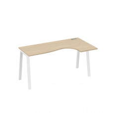 Стол на металлокаркасе TRE эргономичный "Классика" правый дуб скандинавский / металлокаркас белый А4 Б3 036 ДК