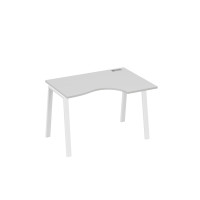 Стол на металлокаркасе TRE правый "Классика" эргономичный серый / металлокаркас белый А4 Б3 042 СЕ