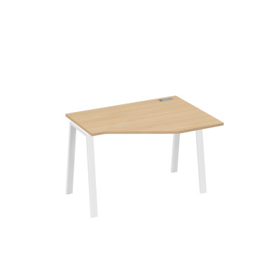 Стол эргономичный металлокаркас TRE правый "Техно" натуральный дуб / металлокаркас белый А4 Б3 052 НД