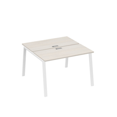 Рабочая станция (2х120) на каркасе TRE дуб / металлокаркас белый А4 Б3 170 ДШ