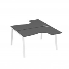 Рабочая станция TRE (2х140) столы Классика эргономичные антрацит премиум / металлокаркас белый А4 Б3 181 АР