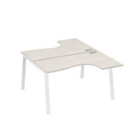 Рабочая станция TRE (2х140) столы Классика эргономичные дуб / металлокаркас белый А4 Б3 181 ДШ