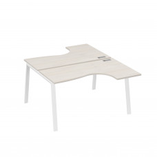 Рабочая станция TRE (2х140) столы Классика эргономичные дуб / металлокаркас белый А4 Б3 181 ДШ