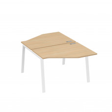 Рабочая станция TRE (2х120) со столами Техно натуральный дуб / металлокаркас белый А4 Б3 186 НД