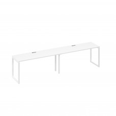 Рабочая станция на металлокаркасе QUATTRO (2х160) белый премиум / металлокаркас белый А4 Б4 005-2 БП