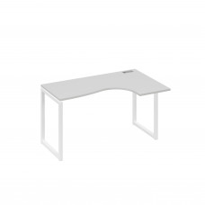 Стол металлокаркас QUATTRO эргономичный правый "Классика" серый / металлокаркас белый А4 Б4 034 СЕ