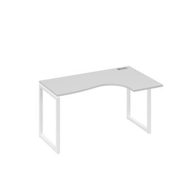 Стол металлокаркас QUATTRO эргономичный правый "Классика" серый / металлокаркас белый А4 Б4 034 СЕ