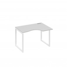 Стол эргономичный правый на каркас QUATTRO Классика серый / металлокаркас белый А4 Б4 042 СЕ