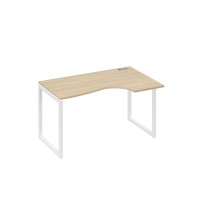 Стол правый "Классика" эргономичный на металлокаркасе QUATTRO дуб скандинавский / металлокаркас белый А4 Б4 044 ДК